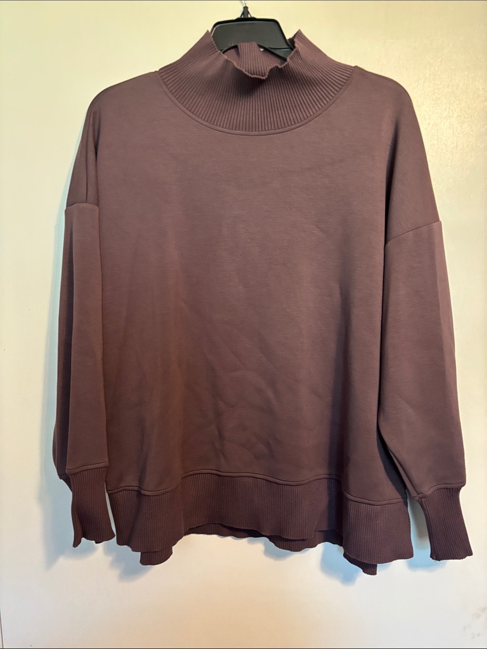 STYLUS Mauve Ribbed Cowl Neck Pullover butter soft material
